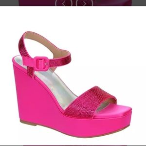 Women's Hot Pink Wedge Sandal